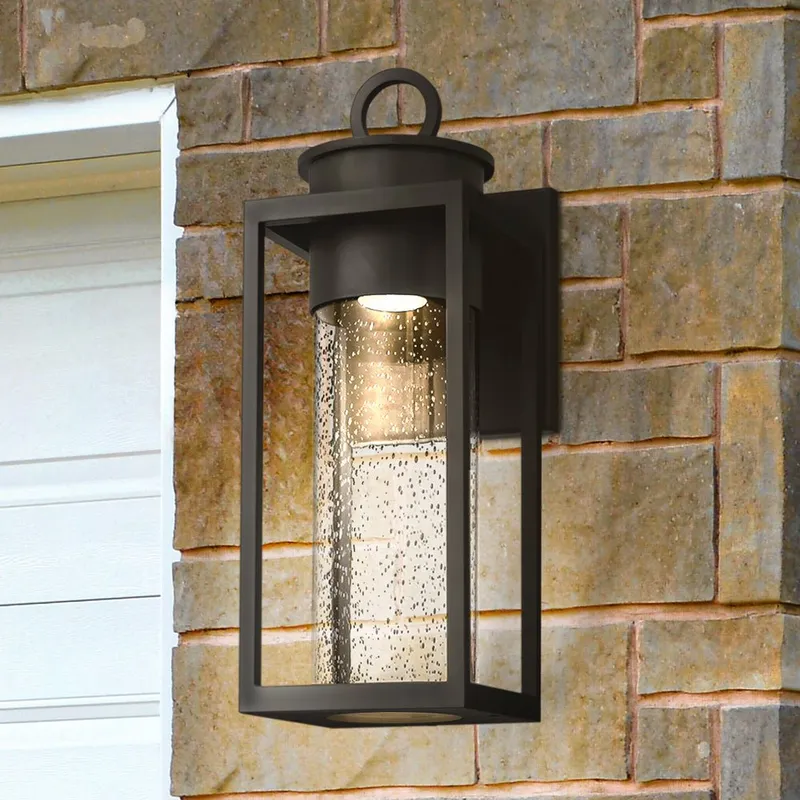 UQL1780 Classic Outdoor Wall Sconce, 18.75''H x 7.00''W x 7.75''D, Matte Black Finish, Nicosia Collection, Marine-Grade Construction — Urban Ambiance LED Wall Lights 7.0W 3000K