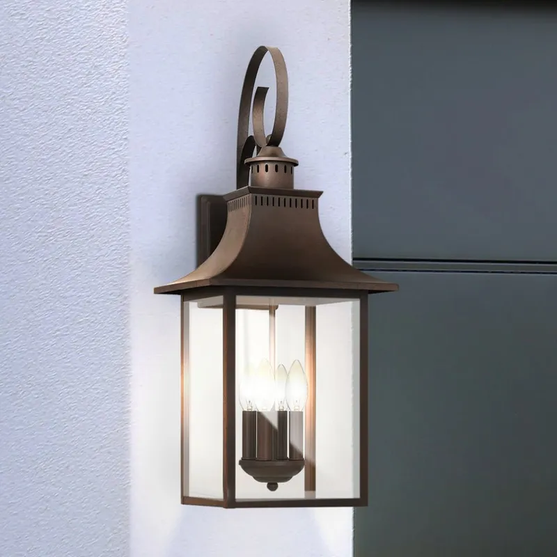 UQL1758 English Country Outdoor Wall Sconce, 28.00''H x 12.00''W x 12.75''D, Copper Bronze Finish, Viersen Collection — Urban Ambiance LED Wall Lights 60.0W 3000K