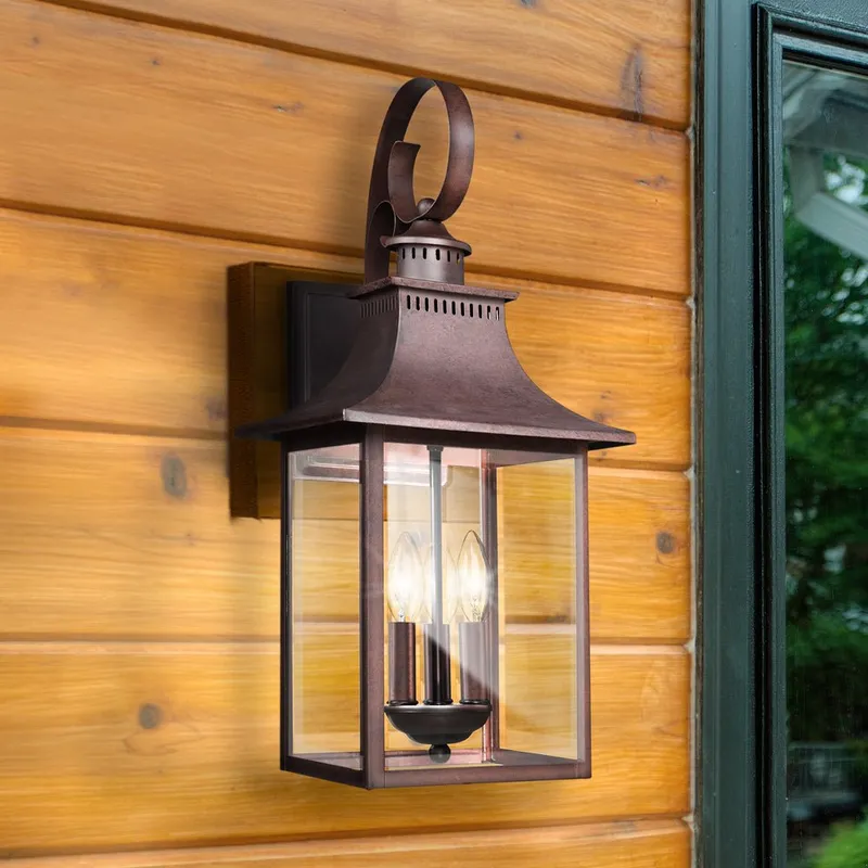 UQL1754 English Country Outdoor Wall Sconce, 23.25''H x 10.00''W x 10.75''D, Copper Bronze Finish, Viersen Collection — Urban Ambiance LED Wall Lights 60.0W 3000K