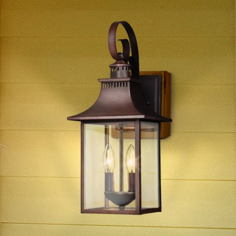 UQL1752 English Country Outdoor Wall Sconce, 19.00''H x 8.00''W x 8.75''D, Copper Bronze Finish, Viersen Collection — Urban Ambiance LED Wall Lights 60.0W 3000K