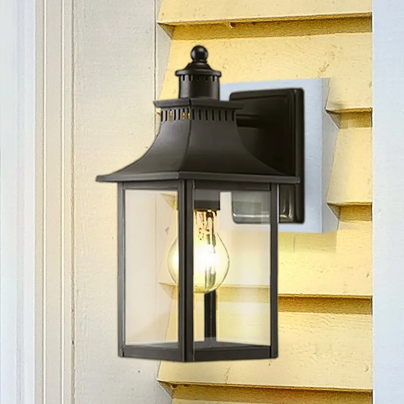 UQL1751 Vintage Outdoor Wall Sconce, 11.25''H x 5.50''W x 6.25''D, Mystic Black Finish, Viersen Collection — Urban Ambiance LED Wall Lights 100.0W 3000K
