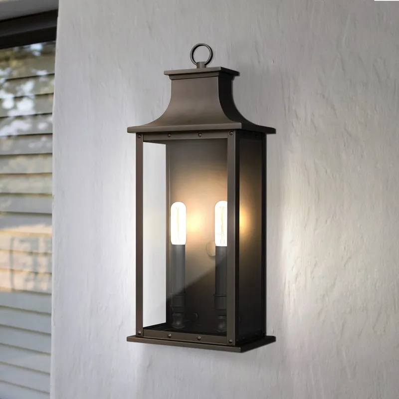 UQL1720 Classic Outdoor Wall Sconce, 19.50''H x 8.25''W x 6.50''D, Old Bronze Finish, Halle Collection, Marine-Grade Construction — Urban Ambiance LED Wall Lights 60.0W 3000K