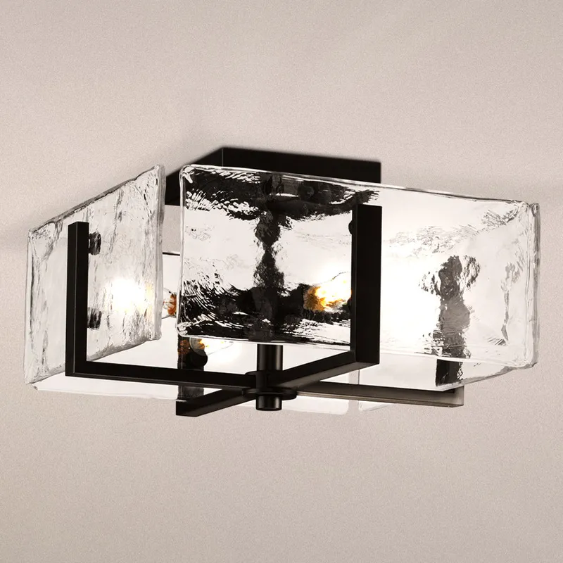 UHP5076 Mediterranean Indoor Ceiling Light, 7-1/4''H x 13"W x 13''D, Matte Black Finish, Shreveport Collection — Urban Ambiance LED Post Top Lights 60.0W 3000K