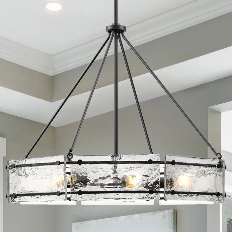 UHP5071 Mediterranean Indoor Chandelier, 24''H x 30"W x 30''D, Matte Black Finish, Shreveport Collection — Urban Ambiance LED Landscape Lights 60.0W 3000K