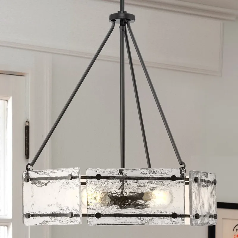 UHP5070 Mediterranean Indoor Chandelier, 22-1/2''H x 20-1/2"W x 20-1/2''D, Matte Black Finish, Shreveport Collection — Urban Ambiance LED Landscape Lights 60.0W 3000K