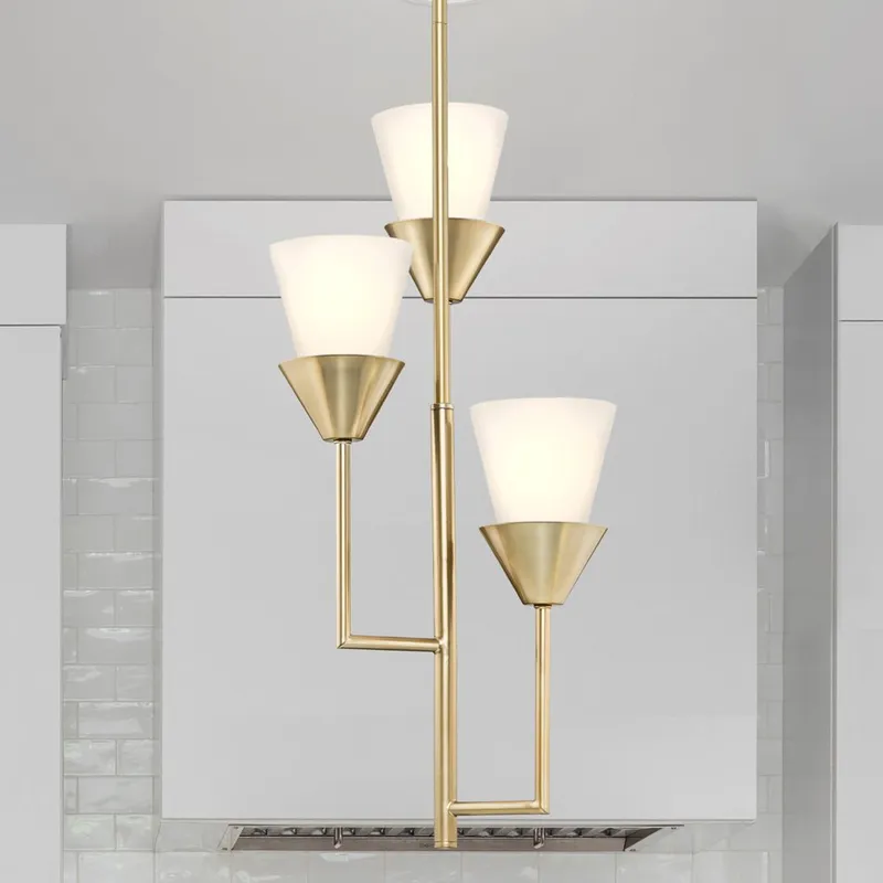 UHP5047 Posh Indoor Pendant, 23-7/8''H x 12"W x 12''D, Soft Gold Finish, Larimore Collection — Urban Ambiance LED Landscape Lights 60.0W 3000K