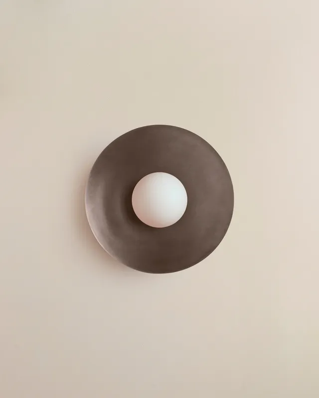 Arundel Orb Surface Mount – Pewter / Patina Brass / Slim (ADA) — In Common With LED Strip Lights  
