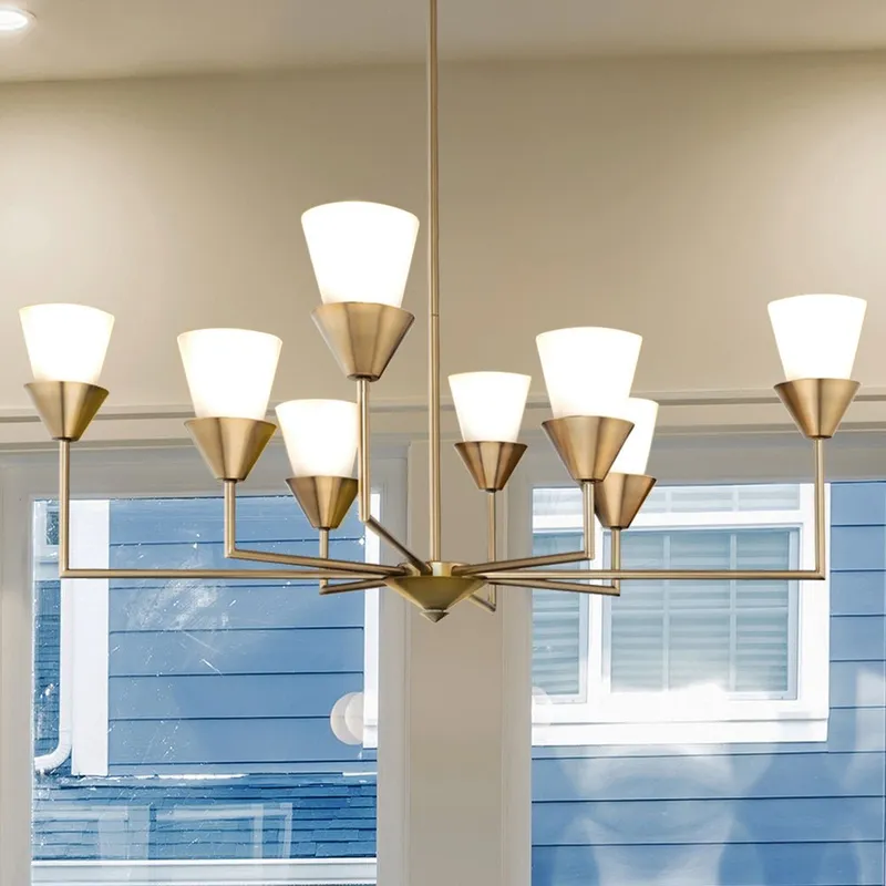 UHP5043 Posh Indoor Chandelier, 14-3/8''H x 40"W x 40''D, Soft Gold Finish, Larimore Collection — Urban Ambiance LED Landscape Lights 60.0W 3000K