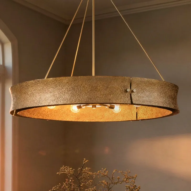 UHP5031 Modern Rustic Indoor Chandelier, 26''H x 32"W x 32''D, Soft Gold Finish, Richmond Collection — Urban Ambiance LED Landscape Lights 60.0W 3000K