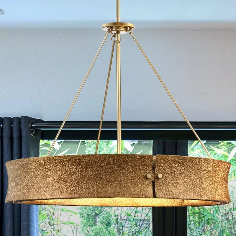 UHP5030 Modern Rustic Indoor Chandelier, 20-3/4''H x 26"W x 26''D, Soft Gold Finish, Richmond Collection — Urban Ambiance LED Landscape Lights 60.0W 3000K