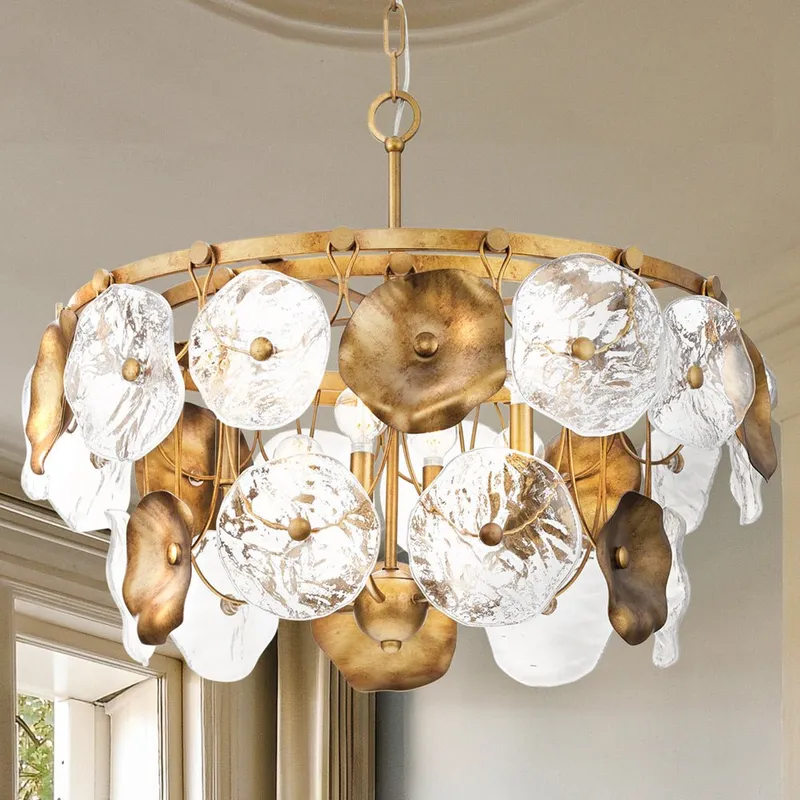 UHP5020 Vintage Indoor Chandelier, 20-1/2''H x 27"W x 27''D, Gold Ombre Finish, Randwick Collection — Urban Ambiance LED Landscape Lights 60.0W 3000K
