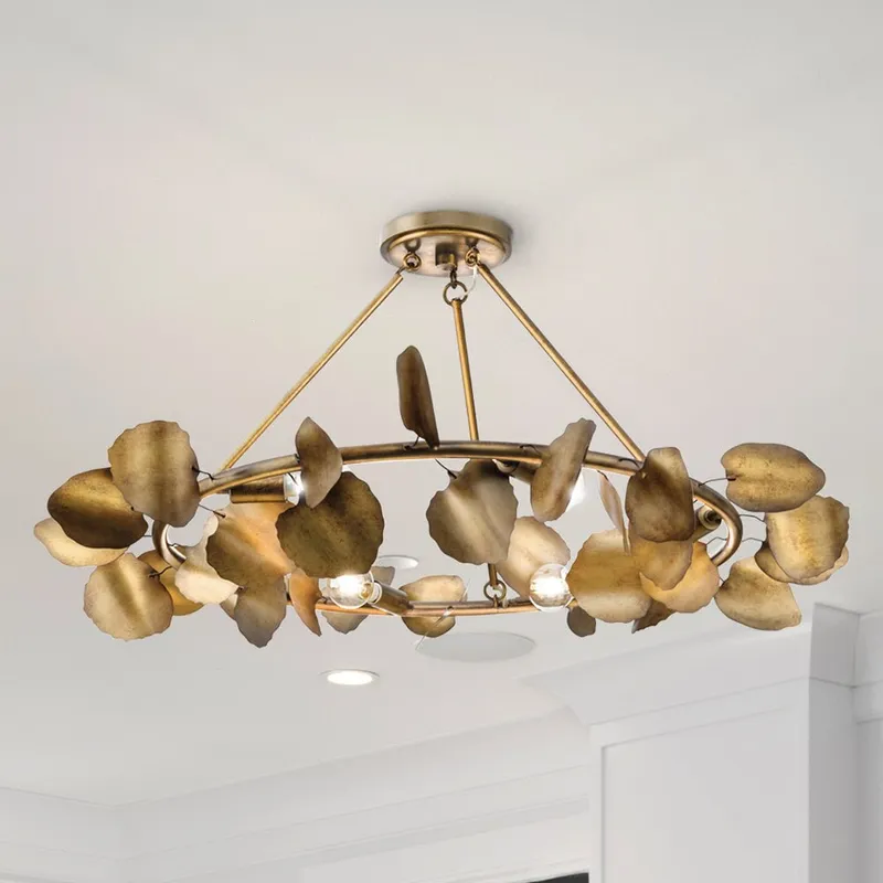 UHP4999 Eclectic Indoor Ceiling Light, 14-1/2''H x 28"W x 28''D, Gold Ombre Finish, Hervey Collection — Urban Ambiance LED Post Top Lights 60.0W 3000K