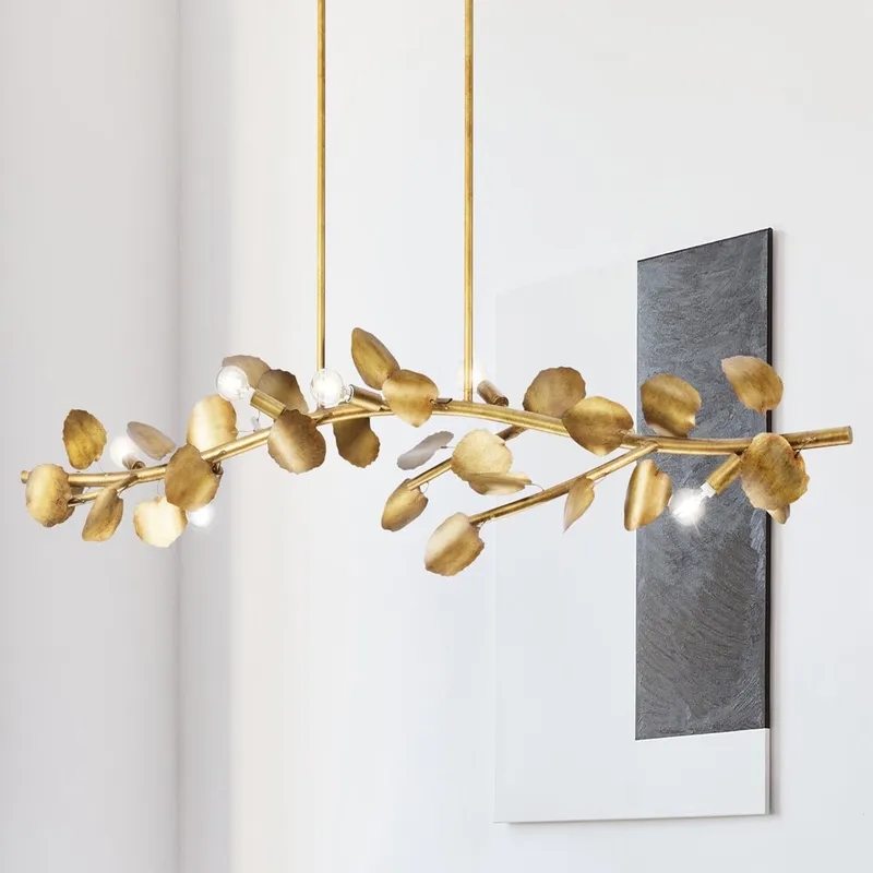 UHP4995 Eclectic Indoor Chandelier, 9-1/2''H x 16"W x 50-1/2''D, Gold Ombre Finish, Hervey Collection — Urban Ambiance LED Landscape Lights 60.0W 3000K