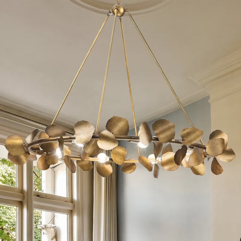 UHP4993 XL Eclectic Indoor Chandelier, 30''H x 38"W x 38''D, Gold Ombre Finish, Hervey Collection — Urban Ambiance LED Landscape Lights 60.0W 3000K