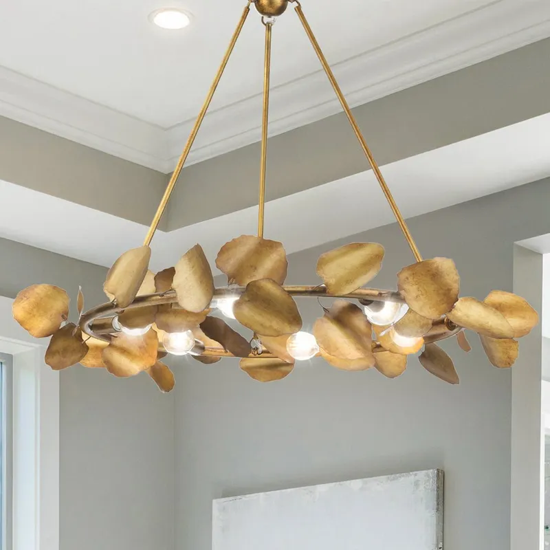 UHP4991 Eclectic Indoor Chandelier, 25-1/2''H x 28"W x 28''D, Gold Ombre Finish, Hervey Collection — Urban Ambiance LED Landscape Lights 60.0W 3000K