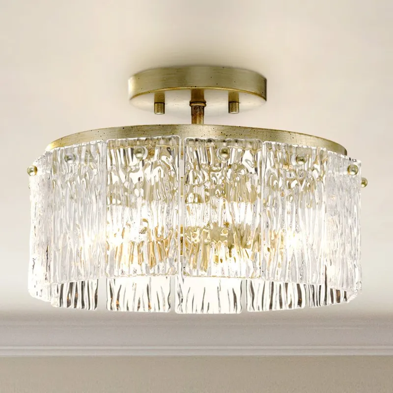 UHP4958 Glam Indoor Ceiling Light, 7-7/8''H x 12-5/8"W x 12-5/8''D, Gilded Silver Finish, Kenton Collection — Urban Ambiance LED Post Top Lights 60.0W 3000K