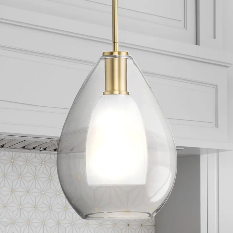 UHP4931 Casual Indoor Pendant, 14-1/4''H x 9-7/8"W x 9-7/8''D, Brushed Gold Finish, Wismar Collection — Urban Ambiance LED Landscape Lights 100.0W 3000K