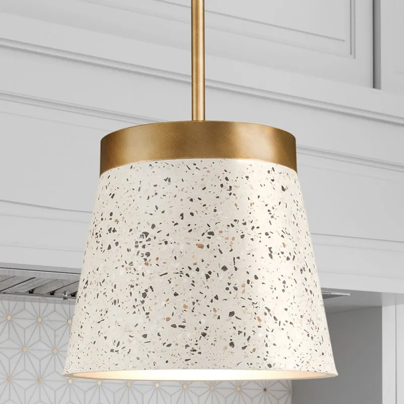 UHP4901 Natural Indoor Pendant, 9-3/8''H x 10"W x 10''D, Distressed Brass Finish, Barton Collection — Urban Ambiance LED Landscape Lights 75.0W 3000K