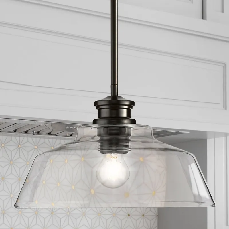 UHP4890 Transitional Indoor Pendant, 8-1/2''H x 14"W x 14''D, Matte Black Finish, Lubbock Collection — Urban Ambiance LED Landscape Lights 60.0W 3000K