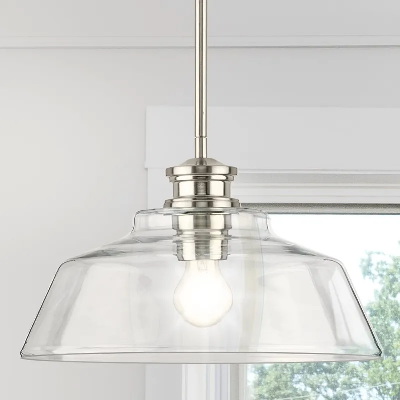 UHP4888 Transitional Indoor Pendant, 8-1/2''H x 14"W x 14''D, Brushed Nickel Finish, Lubbock Collection — Urban Ambiance LED Landscape Lights 60.0W 3000K