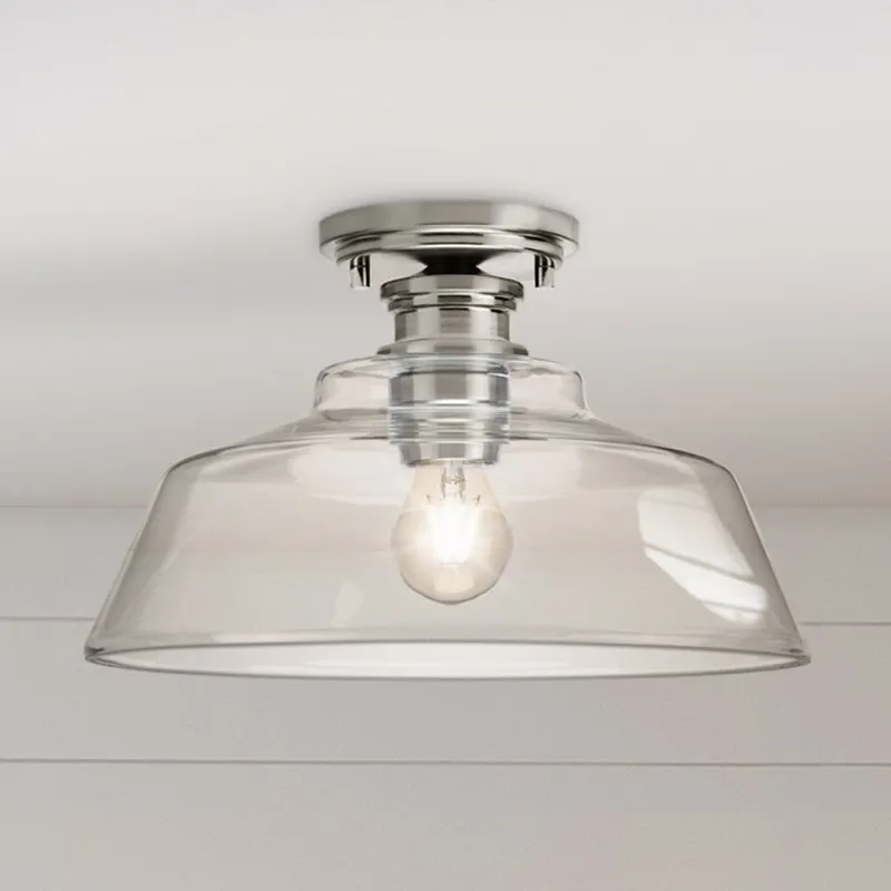 UHP4885 Transitional Indoor Ceiling Light, 8-1/2''H x 14"W x 14''D, Brushed Nickel Finish, Lubbock Collection — Urban Ambiance LED Post Top Lights 60.0W 3000K