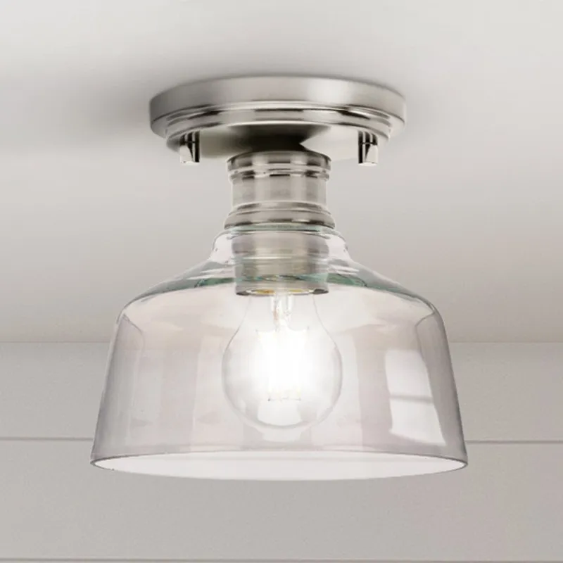 UHP4882 Transitional Indoor Ceiling Light, 7''H x 7-5/8"W x 7-5/8''D, Brushed Nickel Finish, Lubbock Collection — Urban Ambiance LED Post Top Lights 60.0W 3000K