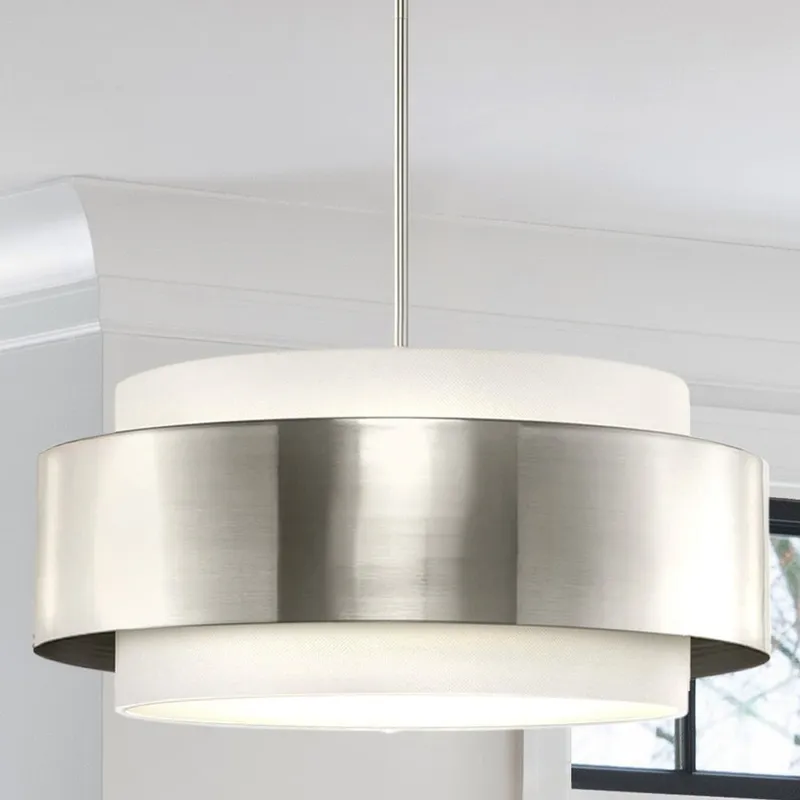 UHP4859 Modern Indoor Pendant, 9-5/8''H x 22"W x 22''D, Brushed Nickel Finish, Rochester Collection — Urban Ambiance LED Landscape Lights 60.0W 3000K