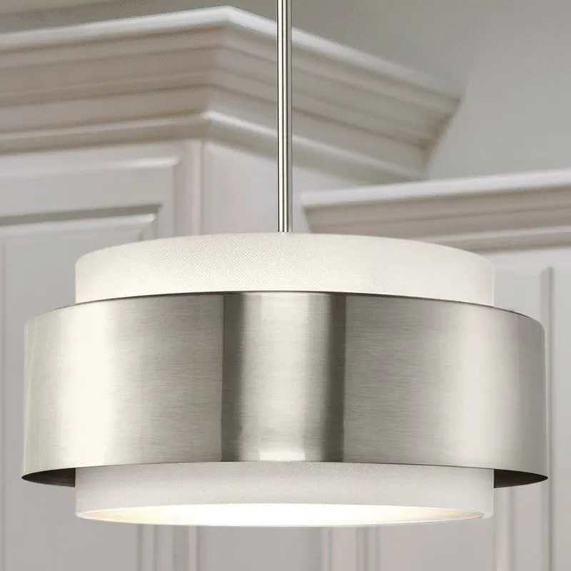 UHP4856 Modern Indoor Pendant, 9''H x 16"W x 16''D, Brushed Nickel Finish, Rochester Collection — Urban Ambiance LED Landscape Lights 60.0W 3000K