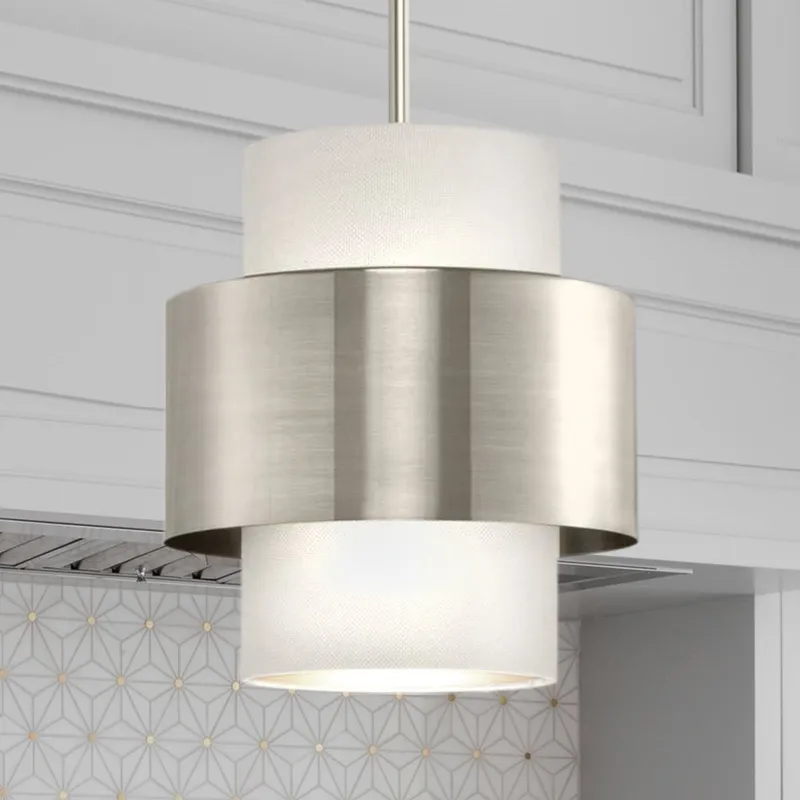 UHP4853 Modern Indoor Pendant, 11-1/4''H x 9-1/2"W x 9-1/2''D, Brushed Nickel Finish, Rochester Collection — Urban Ambiance LED Landscape Lights 60.0W 3000K