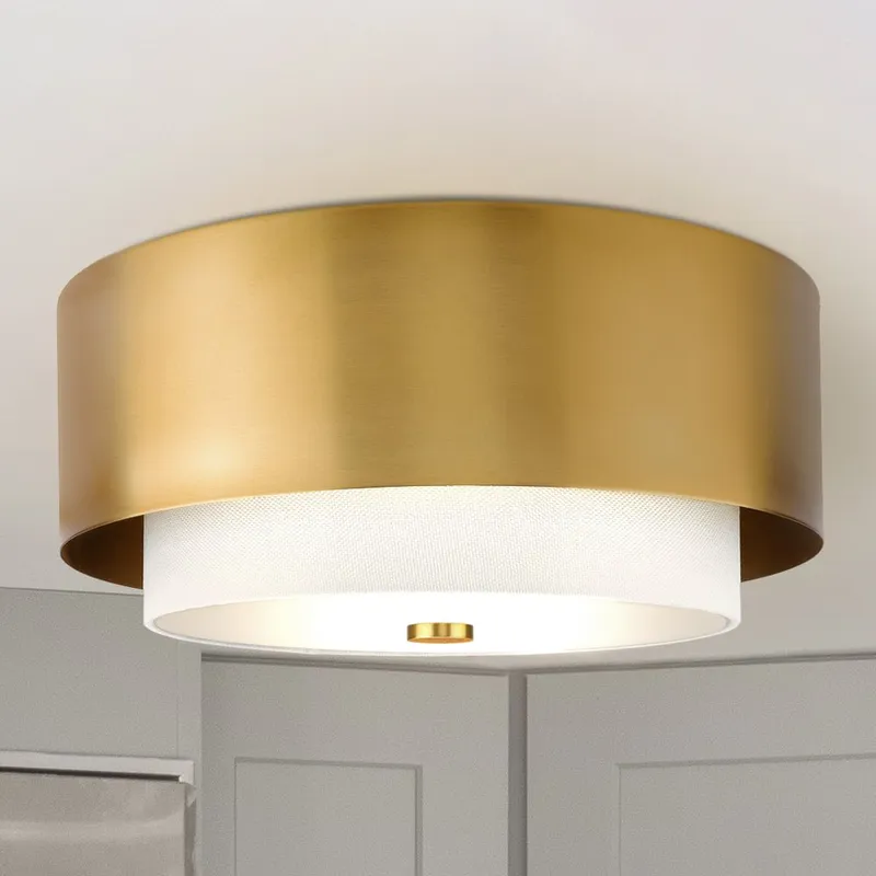 UHP4851 Modern Indoor Ceiling Light, 7-7/8''H x 14"W x 14''D, Brushed Bronze Finish, Rochester Collection — Urban Ambiance LED Post Top Lights 15.0W 3000K