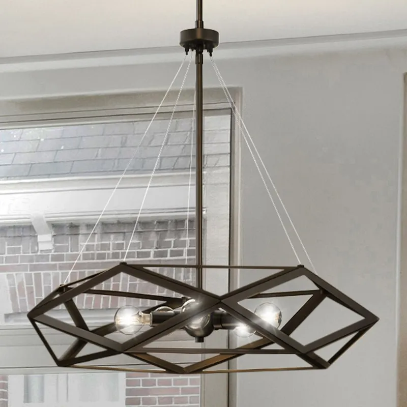 UHP4834 Modern Indoor Pendant, 22''H x 24-1/2"W x 24-1/2''D, Architectural Bronze Finish, Mohall Collection — Urban Ambiance LED Landscape Lights 60.0W 3000K