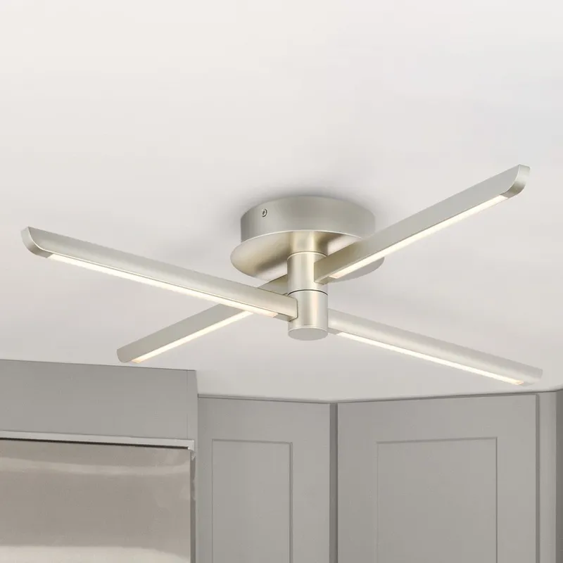 UHP4820 Cosmopolitan Indoor Ceiling Light, 4-3/8''H x 25"W x 25''D, Burnished Nickel Finish, Scranton Collection — Urban Ambiance LED Post Top Lights 17.5W 3000K
