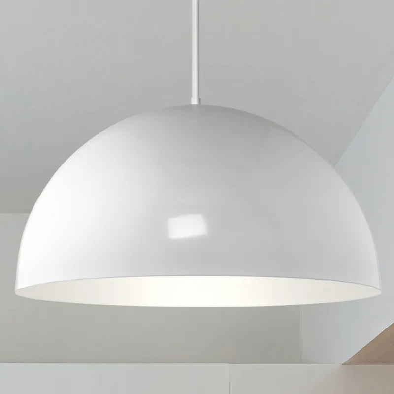 UHP4795 Mid-Century Modern Indoor Pendant, 12-1/2''H x 23-5/8"W x 23-5/8''D, White Finish, Singleton Collection — Urban Ambiance LED Landscape Lights 100.0W 3000K
