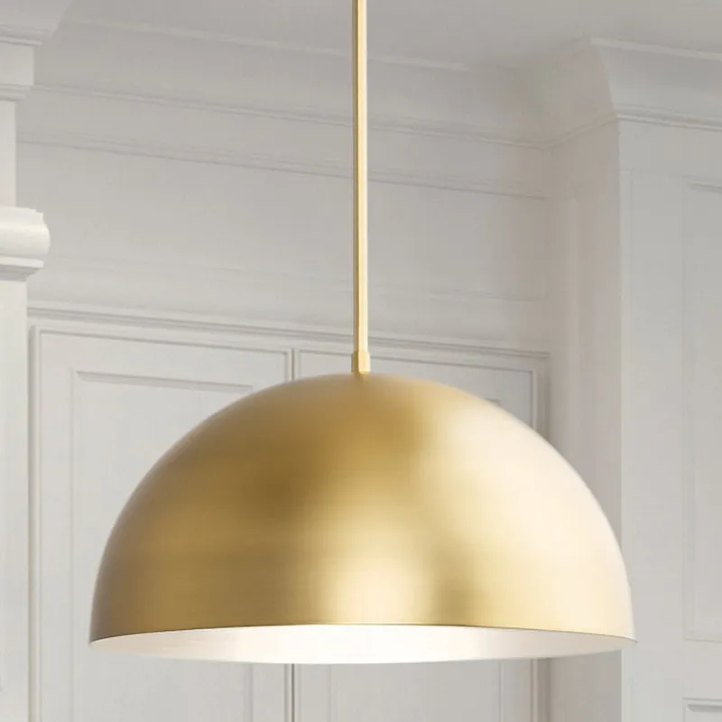 UHP4792 Mid-Century Modern Indoor Pendant, 8-5/8''H x 15-3/4"W x 15-3/4''D, Brushed Gold Finish, Singleton Collection — Urban Ambiance LED Landscape Lights 100.0W 3000K