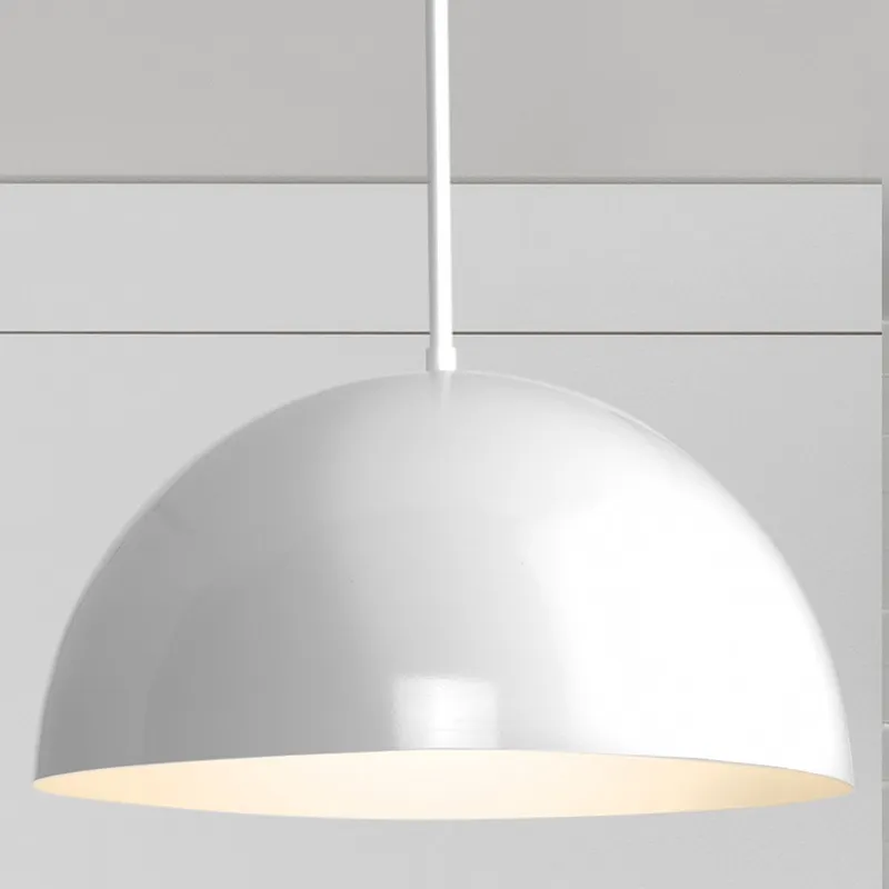 UHP4791 Mid-Century Modern Indoor Pendant, 8-5/8''H x 15-3/4"W x 15-3/4''D, White Finish, Singleton Collection — Urban Ambiance LED Landscape Lights 100.0W 3000K