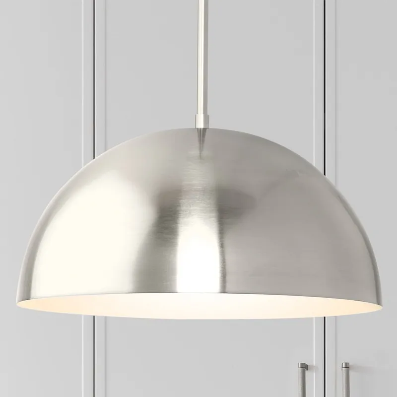 UHP4790 Mid-Century Modern Indoor Pendant, 8-5/8''H x 15-3/4"W x 15-3/4''D, Brushed Nickel Finish, Singleton Collection — Urban Ambiance LED Landscape Lights 100.0W 3000K