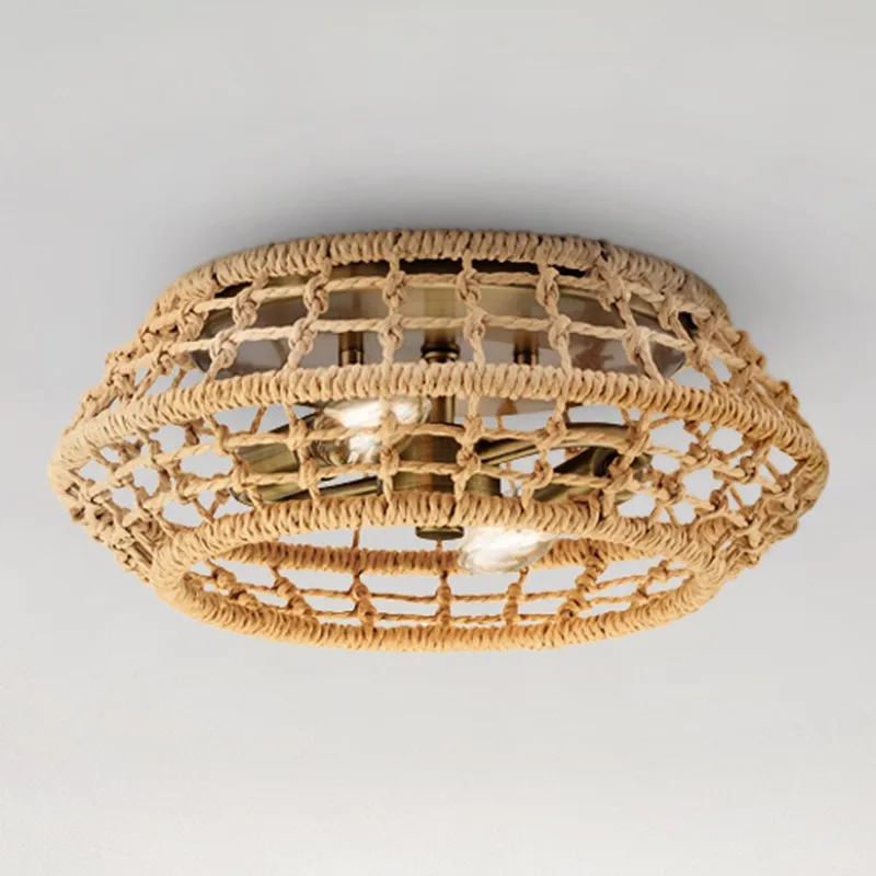 UHP4681 Bohemian Indoor Ceiling Light, 4-1/2''H x 12-1/4"W x 12-1/4''D, Vintage Brass Finish, Tirana Collection — Urban Ambiance LED Post Top Lights 60.0W 3000K
