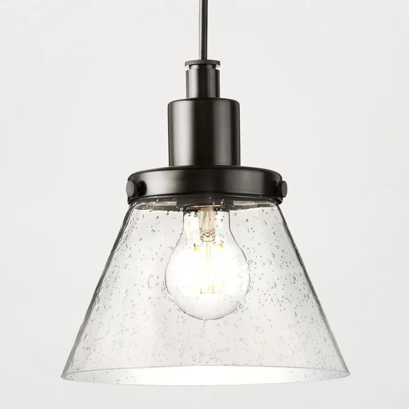 UHP4670 Modern Farmhouse Indoor Pendant, 8-5/8''H x 8"W x 8''D, Matte Black Finish, Pawtucket Collection — Urban Ambiance LED Landscape Lights 60.0W 3000K