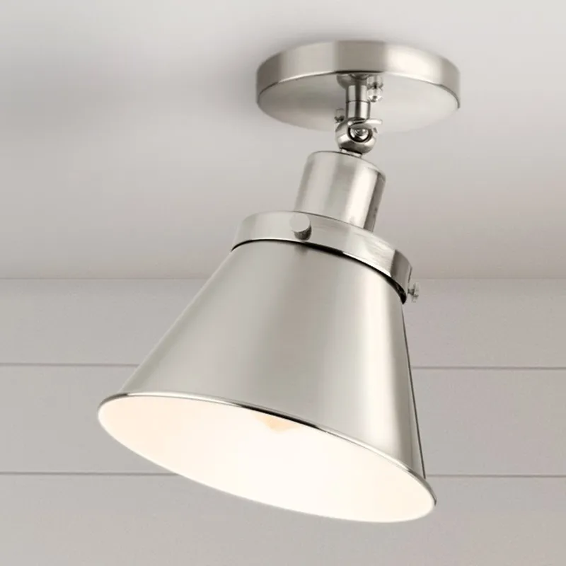 UHP4664 Modern Farmhouse Indoor Ceiling Light, 10''H x 8-1/4"W x 8-1/4''D, Brushed Nickel Finish, Pawtucket Collection — Urban Ambiance LED Post Top Lights 60.0W 3000K