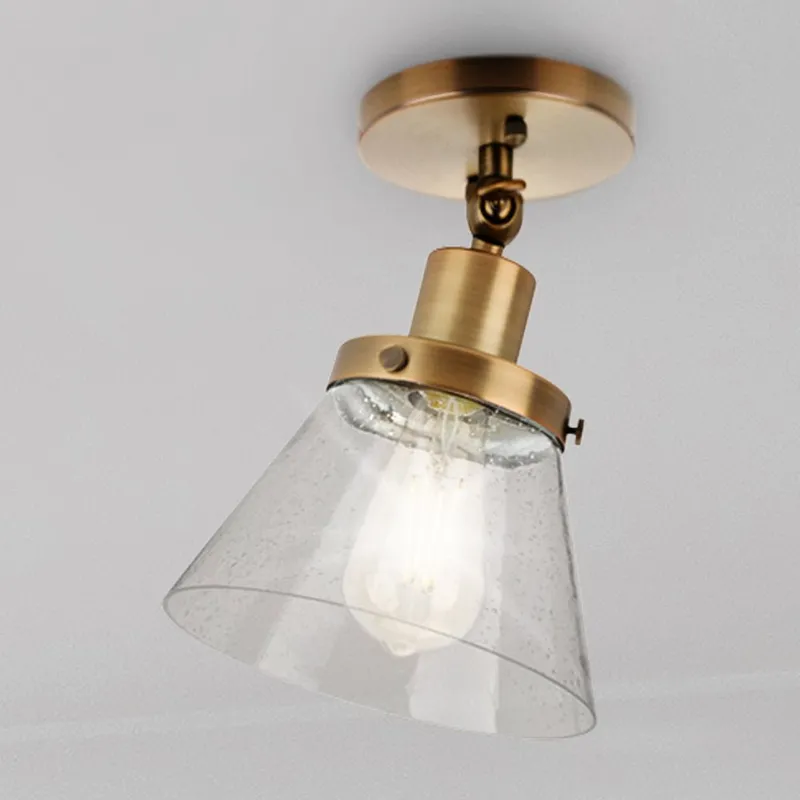 UHP4663 Modern Farmhouse Indoor Ceiling Light, 10''H x 8"W x 8''D, Vintage Brass Finish, Pawtucket Collection — Urban Ambiance LED Post Top Lights 60.0W 3000K