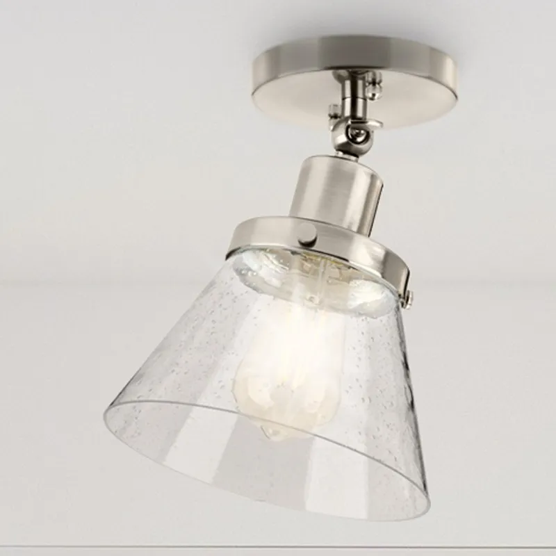 UHP4662 Modern Farmhouse Indoor Ceiling Light, 10''H x 8"W x 8''D, Brushed Nickel Finish, Pawtucket Collection — Urban Ambiance LED Post Top Lights 60.0W 3000K