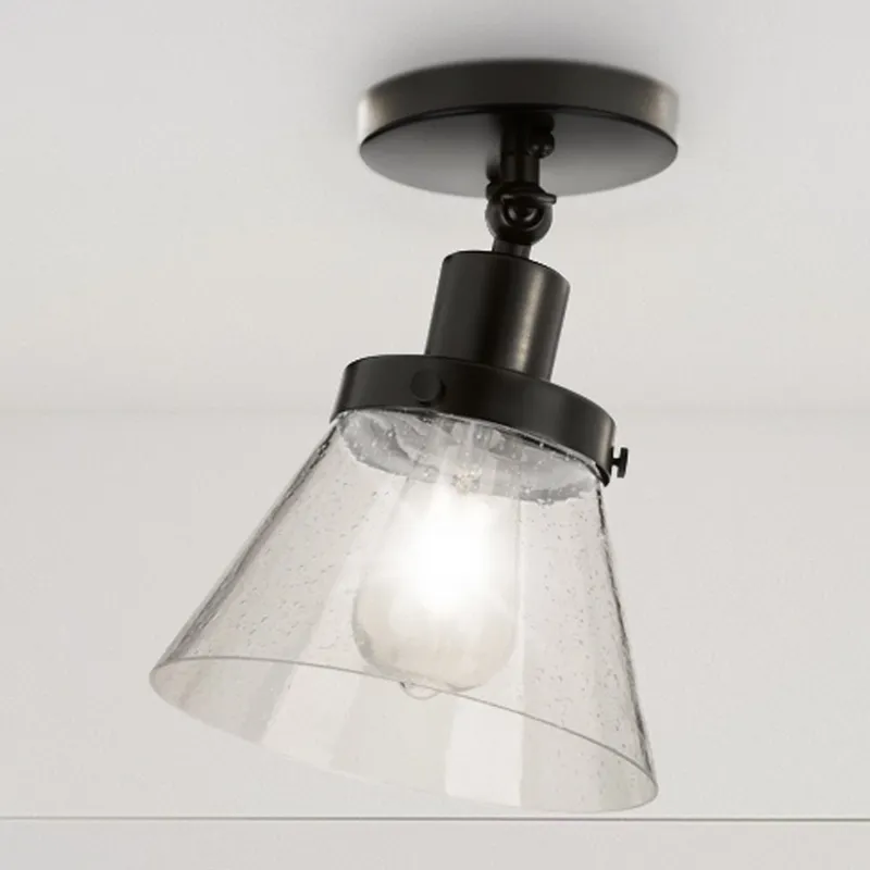 UHP4661 Modern Farmhouse Indoor Ceiling Light, 10''H x 8"W x 8''D, Matte Black Finish, Pawtucket Collection — Urban Ambiance LED Post Top Lights 60.0W 3000K