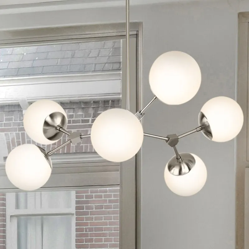 UHP4623 Minimalist Indoor Chandelier, 12-1/2''H x 33-1/2"W x 33-1/2''D, Brushed Nickel Finish, Cologne Collection — Urban Ambiance LED Landscape Lights 60.0W 3000K