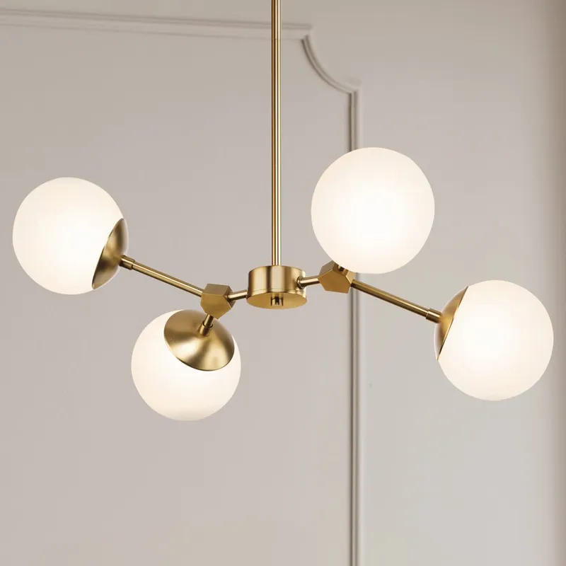 UHP4621 Minimalist Indoor Chandelier, 12''H x 16-1/2"W x 26-1/4''D, Brushed Bronze Finish, Cologne Collection — Urban Ambiance LED Landscape Lights 60.0W 3000K