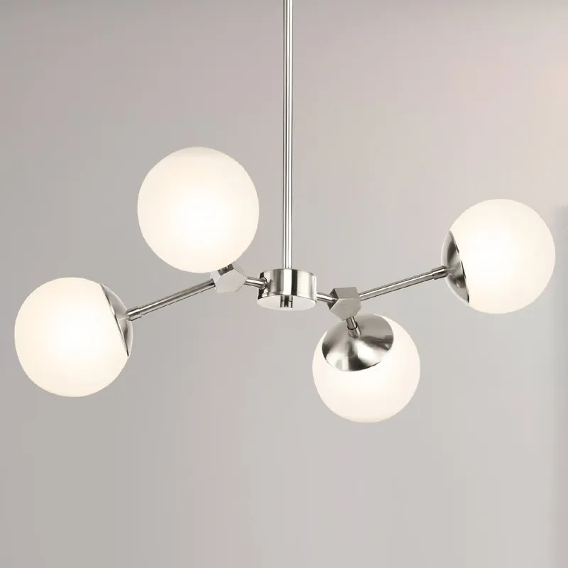 UHP4620 Minimalist Indoor Chandelier, 12''H x 16-1/2"W x 26-1/4''D, Brushed Nickel Finish, Cologne Collection — Urban Ambiance LED Landscape Lights 60.0W 3000K