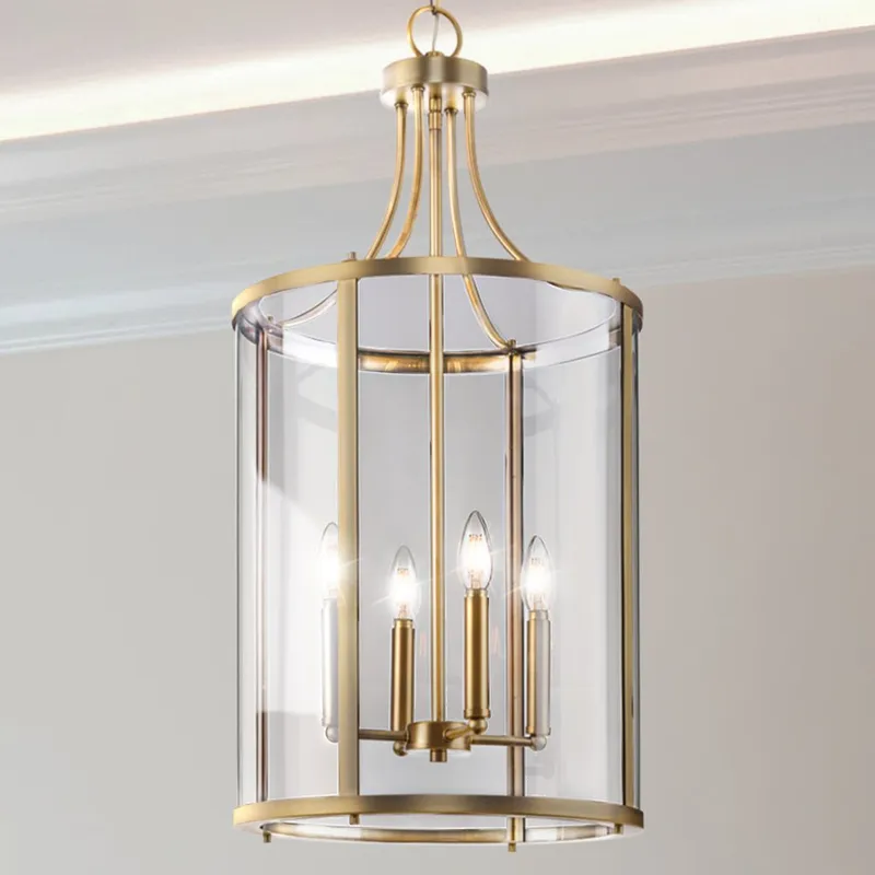 UHP4612 Modern Farmhouse Indoor Chandelier, 30-5/8''H x 15"W x 15''D, Vintage Brass Finish, Siegen Collection — Urban Ambiance LED Landscape Lights 60.0W 3000K