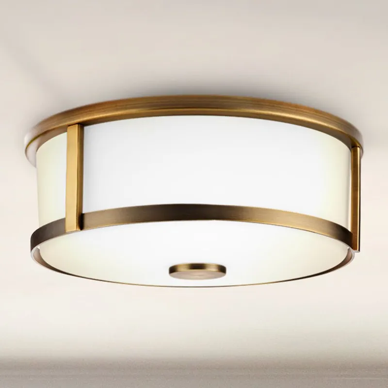 UHP4598 Modern Farmhouse Indoor Ceiling Light, 4-5/8''H x 12-5/8"W x 12-5/8''D, Vintage Brass Finish, Siegen Collection — Urban Ambiance LED Post Top Lights 15.0W 3000K