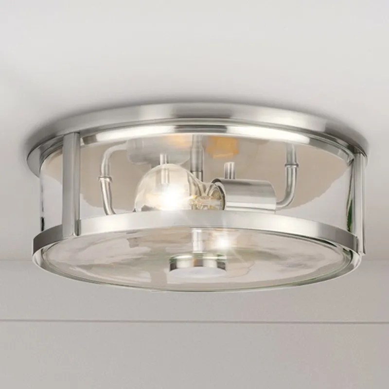 UHP4594 Modern Farmhouse Indoor Ceiling Light, 4-3/8''H x 12-5/8"W x 12-5/8''D, Brushed Nickel Finish, Siegen Collection — Urban Ambiance LED Post Top Lights 15.0W 3000K