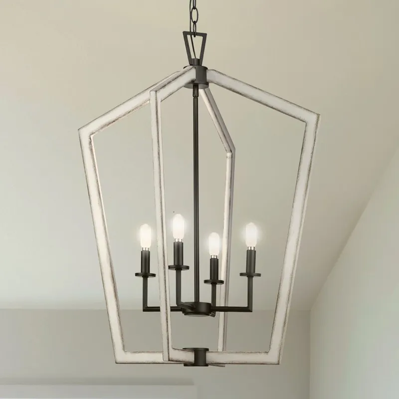 UHP4569 Modern Indoor Chandelier, 30-7/8''H x 24"W x 24''D, Matte Black Finish, Spartanburg Collection — Urban Ambiance LED Landscape Lights 60.0W 3000K