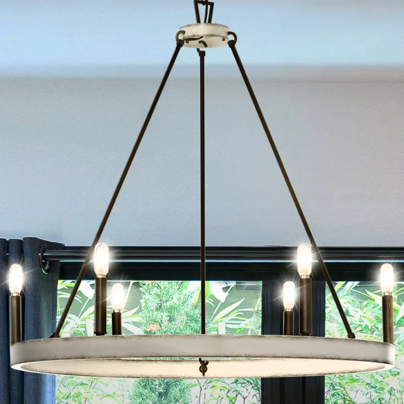 UHP4565 Modern Indoor Chandelier, 28-1/4''H x 30"W x 30''D, Matte Black Finish, Spartanburg Collection — Urban Ambiance LED Landscape Lights 60.0W 3000K